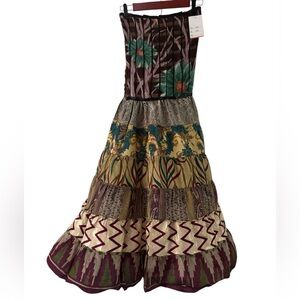 Junglee Billee Strapless Corset Style Midi Dress NWT